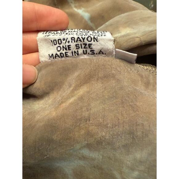 URU URU Tie Dyed Oversized Tunic Top Brown Blue Long Sleeve Relaxed Fit M/L EUC - Picture 9 of 9